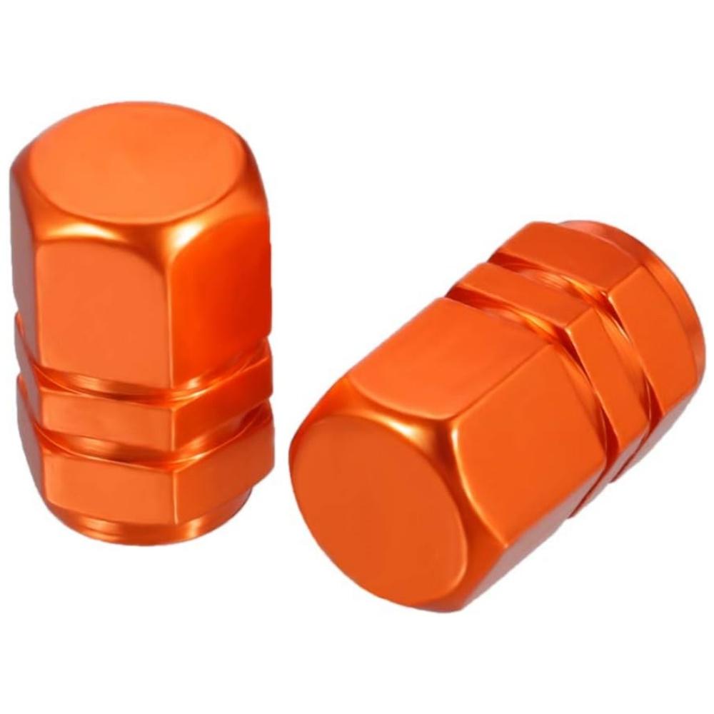 8 buc. Capace de supapă pentru tija anvelopei Capace pentru supape de roată Capace de anvelopă rezistentă la praf, formă hexagonală (portocale)