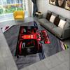 Alfombra de Dibujos Animados para Coche de Carreras y Piloto de Carreras para el Hogar Sala de Estar Dormitorio Sofá Felpudo Decoración, Alfombra para Zona de Juegos Infantil Alfombrilla Antideslizante para el Suelo