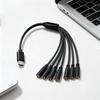 1 To 5 Ways USB Type C To 3.5mm TRS Female Multi Audio Headphone Stereo Cable Headset Splitter Cable for Phones Headsets Speaker