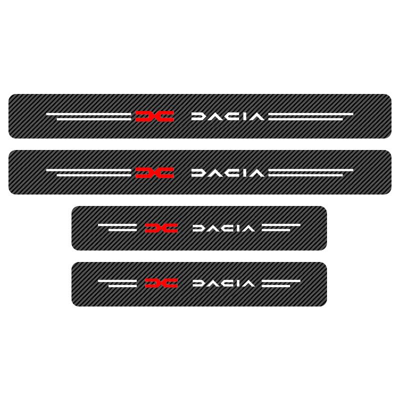 4pc Carbon fiber threshold sticker for cars Pedal protection sticker For Dacia Duster Logan MCV Sandero Stepway Dokker Lodgy Car