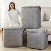 4pcs Fabric Storage Bags with Lid Large Foldable Storage Box with Handle for Clothes, Bedding, Pillows and Toys
