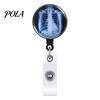 Nurse ID Holder Radiology Badge Reel, Retractable Skeleton with Clip, Chest Anatomy Reel Skull Bones Patterns Name Card for Doctor Cards