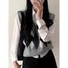Womens V-Neck Argyle Wool Knit Vest Lightweight Layering Piece Casual Outfit