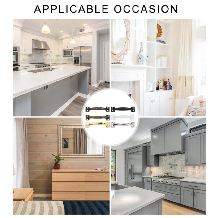 4pcs Handles for Wood Fence Gates Cabinets Bows-Shaped Barn Door Pulls Antique Furniture Knob Dresser Drawer Pull