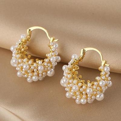 Fashionable and Luxurious Temperament, Imitation Pearl Irregular Hanging Earrings, Suitable for Women's Daily Party Jewelry