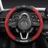 38CM Carbon Fiber Leather Steering Wheel Cover For Mazda 2 3 CX5 CX30 CX8 CX3 Mazda2 6 5 CX9 BT50 Car Accessories