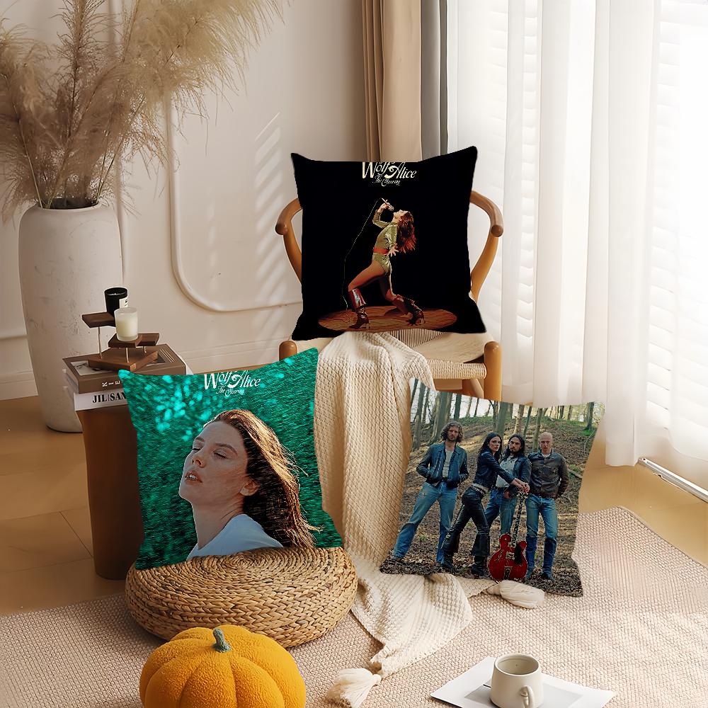 Rock Band W-Wolf A-Alice Pillow Case Home Cushion Cover Suitable For Office Sofa Car Suitable For All Seasons