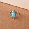 Zhenrong Luxury European & American Turquoise Feather Engagement Ring