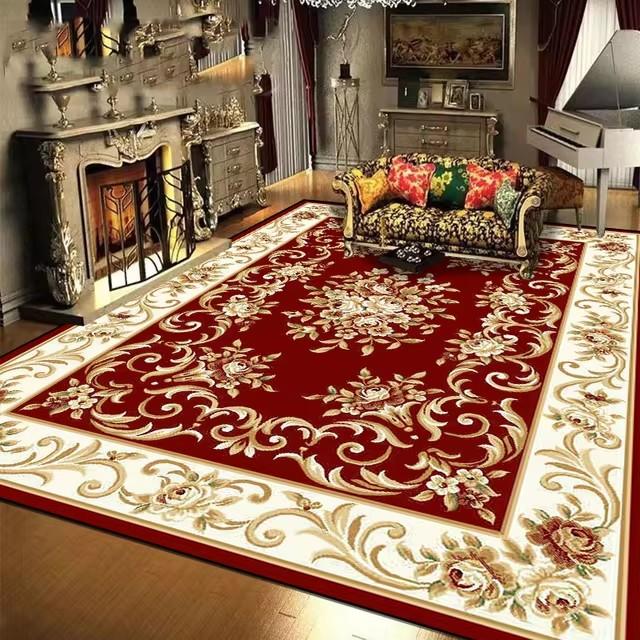 Koberce v evropském stylu červené barvy pro obývací pokoj, velký rozměr, pratelné, luxusní koberce do salonku, rohožka ke vstupním dveřím, protiskluzové, dekorativní rohožky do ložnice
