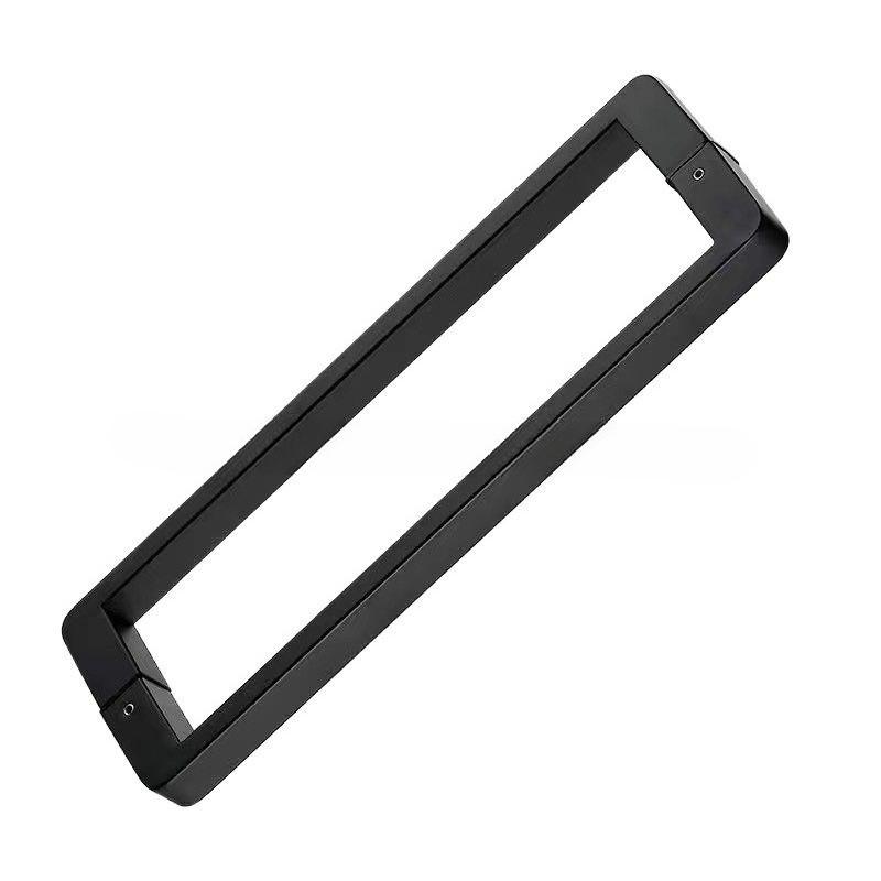 Shower Room Handle Glass Door Handle Stainless Steel Square Dumb Black 300 Mm Hole Bilateral Handle