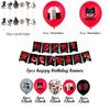 Siren Head Cartoon Cat Horror Theme Birthday Party Balloon Banner Cake Topper Set