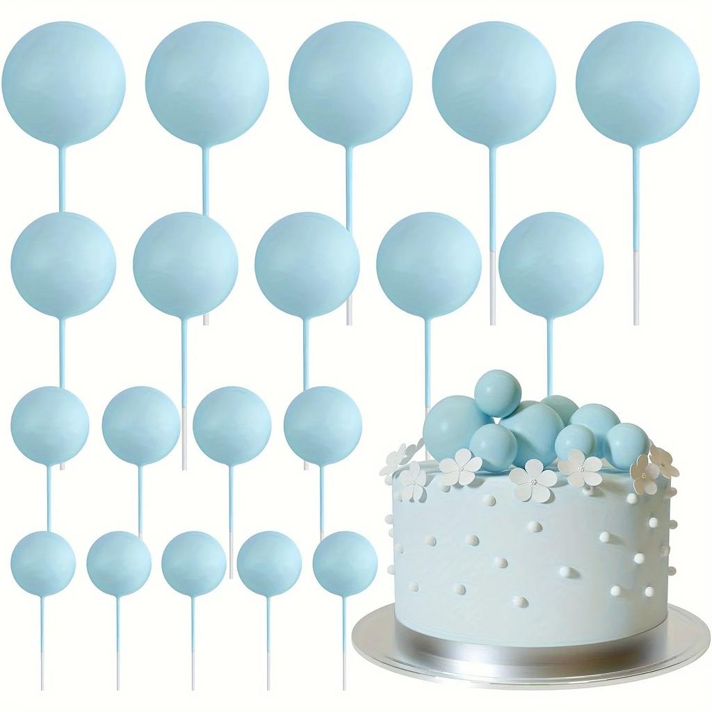 20Pcs Happy Birthday Cake Gold And Silver Foam Ball Wedding Party Birthday Cake Anniversary Party Decor DIY Christmas Decoration