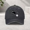 Bow Tie Black Cat Graphic Washed Baseball Cap Unisex Cotton Outdoor Adjustable Snapback Hat