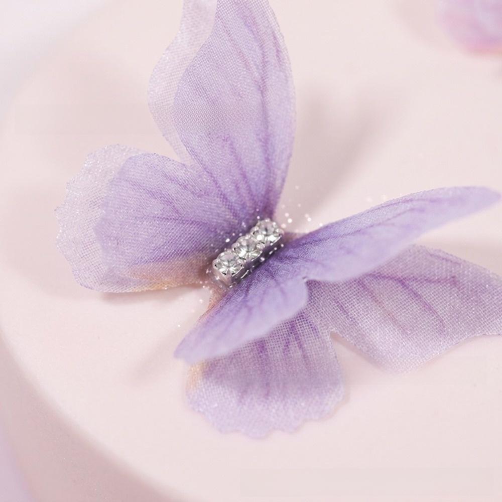 50Pcs Double-layer Chiffon Butterfly Embroidered Patches Bridal Hair Accessories