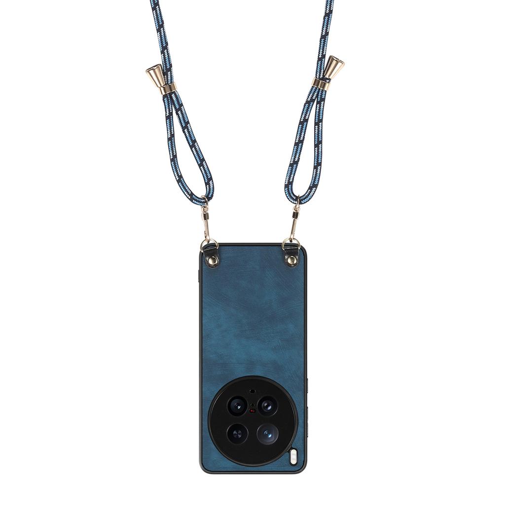 For Vivo X200 Ultra 5G Retro Leather Phone Back Cover with Adjustable Strap