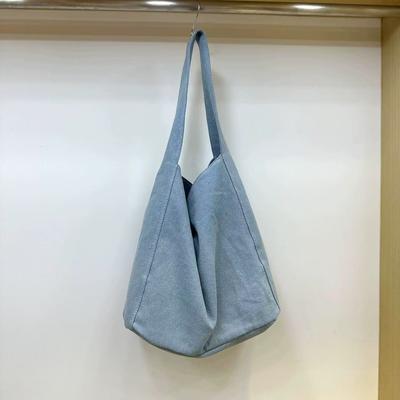 Korean Style Large Capacity Lazy Style Denim Canvas Bag New Niche Commuter Shoulder Bag Versatile Underarm Tote Bag