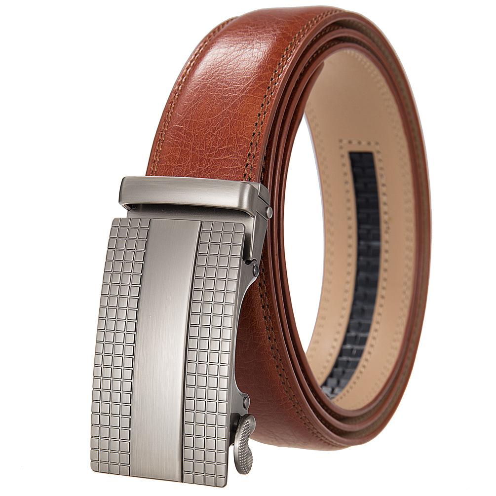 

1 шт. Модный деловой ремень, ремень для мужчин, двухслойный ремень, ремень с автоматической пряжкой Ly36-35653-1 110cm-130cm