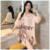 Women's Short Sleeve Ice Silk Sleep Dress Nightgown Plus Size 4XL Pajamas Shirt Sundress Loose Home Clothes
