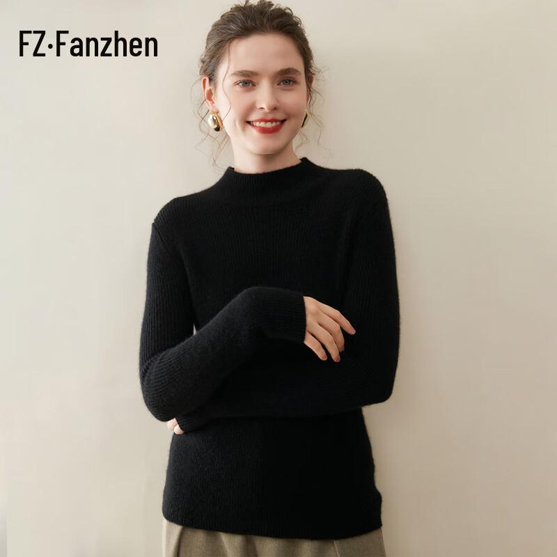 Fanzhen Women's Thickened 100% Cashmere Turtleneck Sweater