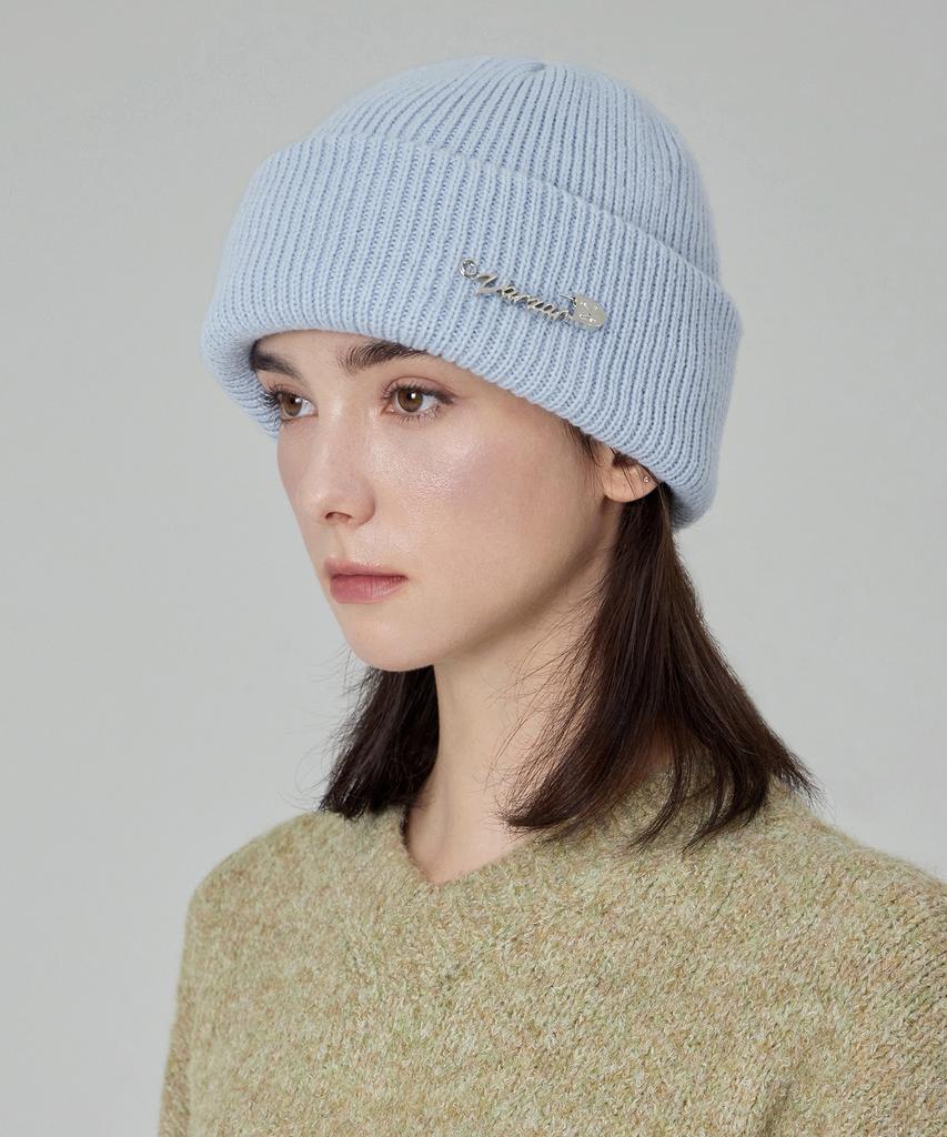 Bajal Safety Pin Beanie Blue Grey