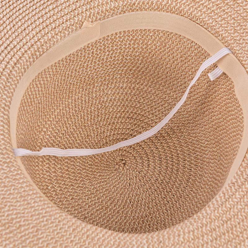 Women Sun Hat Big Wide Brim Beach Handmade Floral Summer Straw Sun Cap
