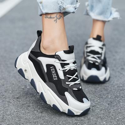 Spring and Autumn New Casual Shoes Women's Shoes Mesh Breathable Women's Tide Thick-soled Flat-soled Sports Shoes