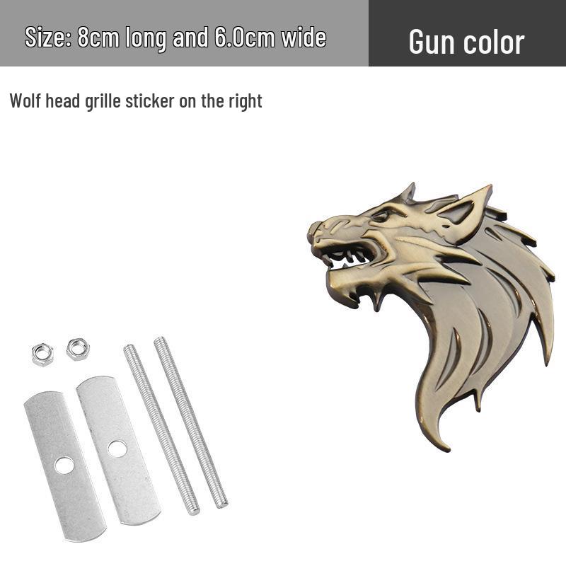 Wolf Head Metal Car Badge: Personalized Sticker & Logo