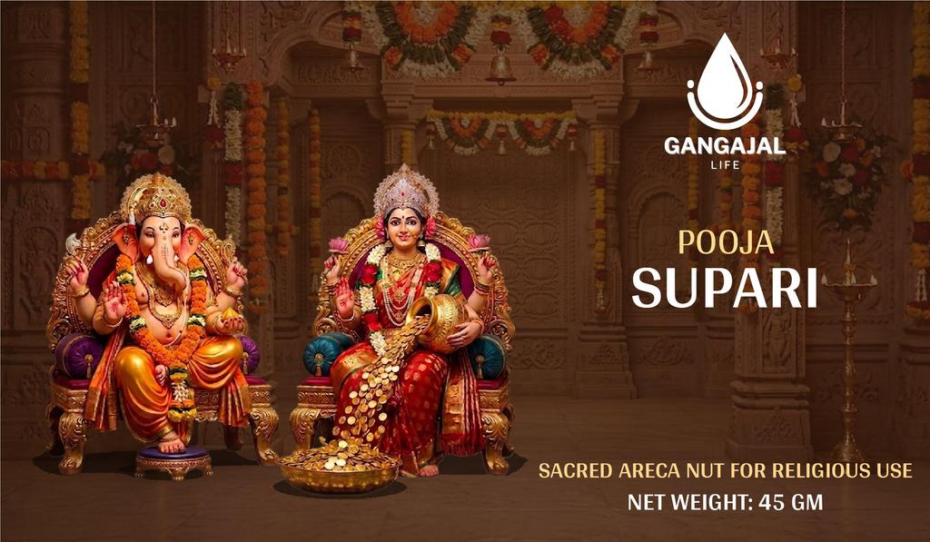 Gangajallife Pooja Supari (Whole Betel Nut) for Ganesh Puja, Kalash & Hindu Rituals | Premium Akhand Supari for Puja Samagri | Auspicious Religio