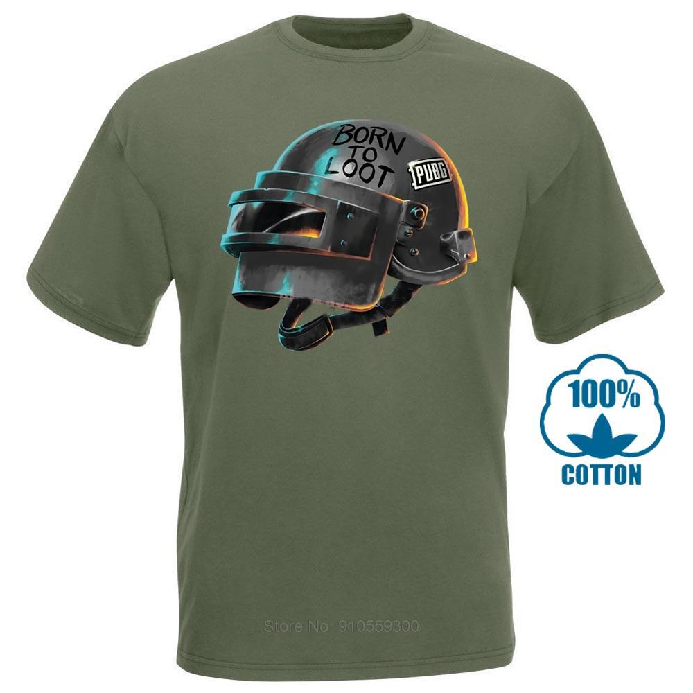Playerunknown'S Battleground Pubg Born To Loot Black T Shirt Gift For Gamer Cartoon T Shirt Men Unisex New Fashion Tshirt