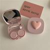 Pink Love Three-Dimensional with Mirror Colored Contact Lenses Case High Sense Girl Cute Macaron Color Ins Invisible Couple Box