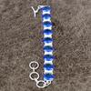 Blue Topaz Gemstone Handmade 925 Sterling Silver Bracelet 7-8" KKG-149