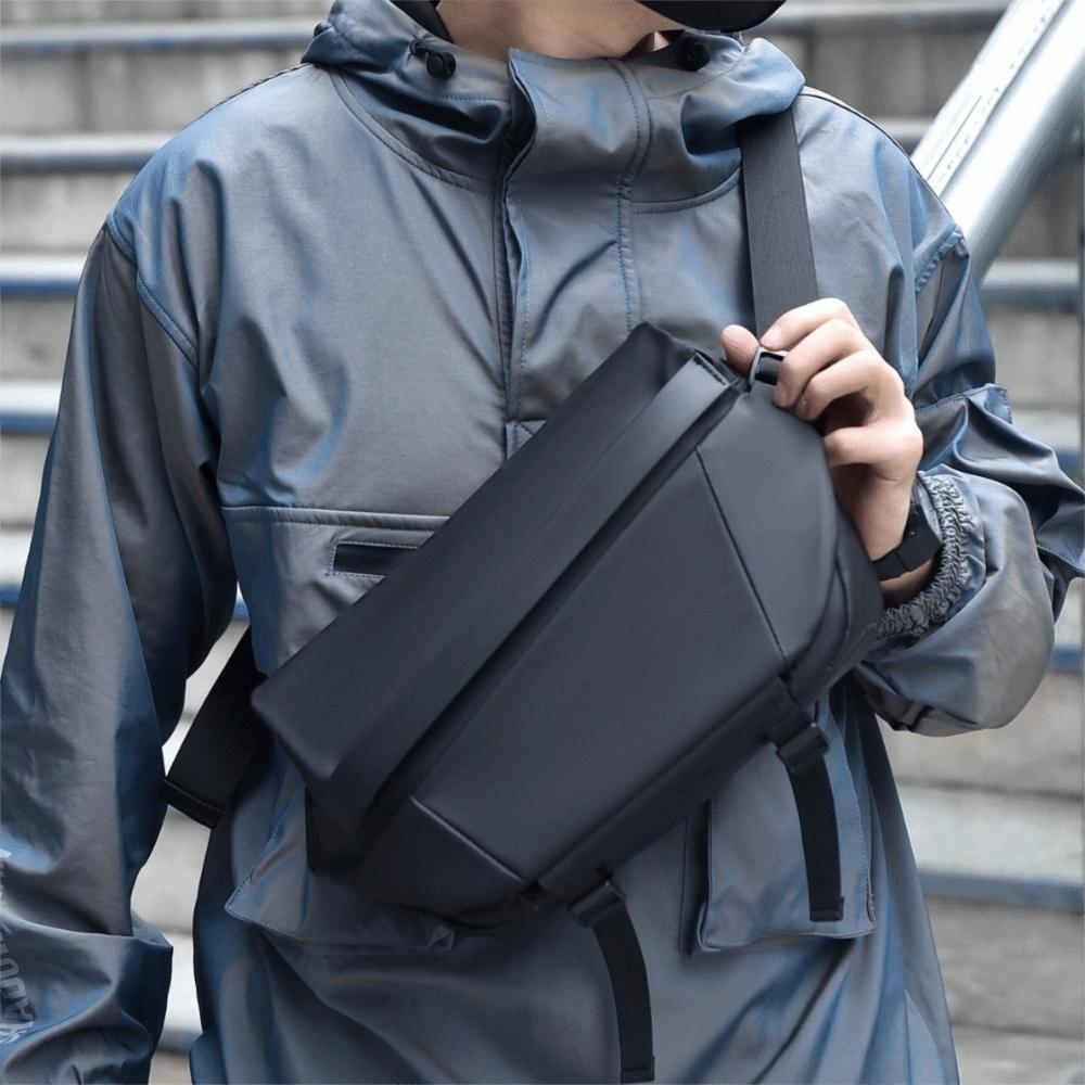 Large Capacity Shoulder Bag Waterproof Men Chest Bag Wide Strap Oxford Cloth Bag  Travel