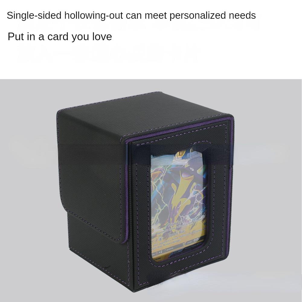 Holds 100+ Trading Card Deck Box for MTG Commander Display with 2 Dividers Game Sports Card Storage Box PU Magnet Deck Case