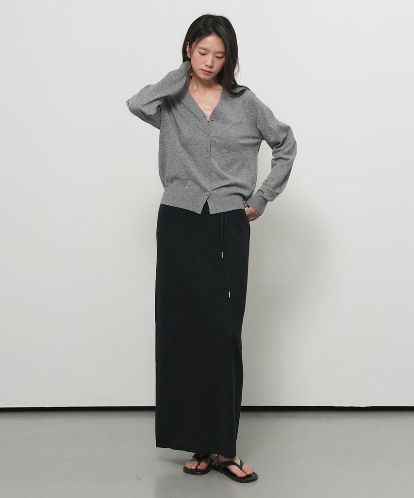 General Idea Maxi Elastic Knit Skirt [Black] / Gf2Lsk518