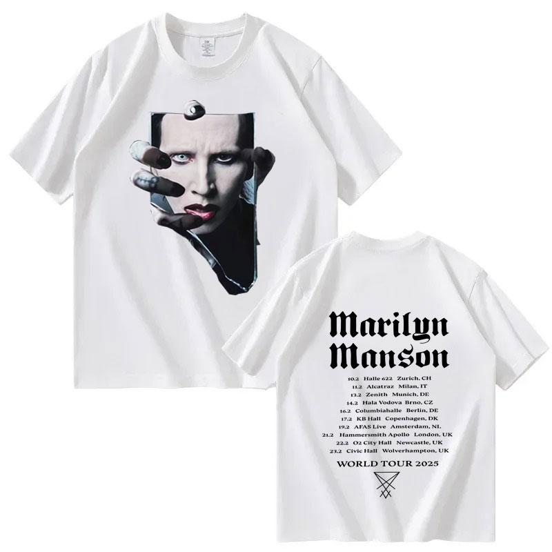 Marilyn Unisexson 2026 Touring Tshirt for Unisex and Women Extralarge Highquality Hip Pop Summer Printed Cotton Tshirt