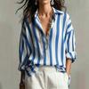 Women's Striped Long Sleeve Button Down Shirt for Casual Daily Wear