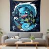 Pokemon Squirtle Demon Slayer Water Breathing Wave Checkered Haori Wall Tapestry Anime Crossover Decor for Dorm Room Gift