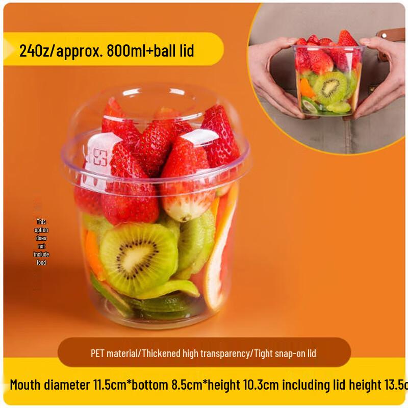 Shengbilai Disposable Fruit Cups with Dome Lids