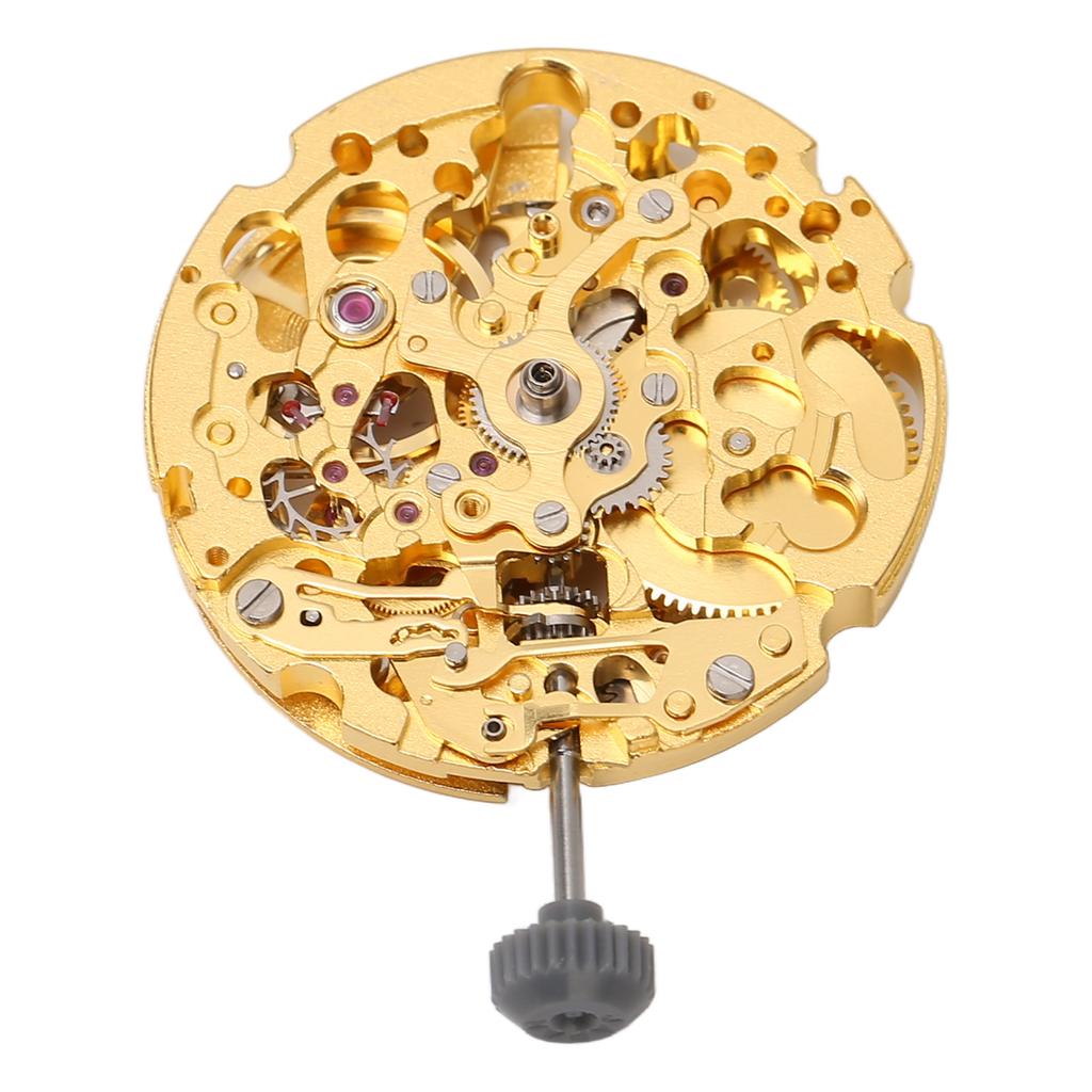 8N24 Watch Movement Golden Alloy Automatic Hollow Out Watch Replacement Movement Part