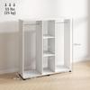 Wardrobe Closet Mobile Storage Furniture 6 Wheels 120 X 40 X 128 Cm In White Wood