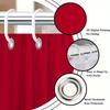 Elegant Red Shower Curtain With White Line Heart Design Waterproof Polyester Bath Curtain No Punching For Modern Bathroom Decor
