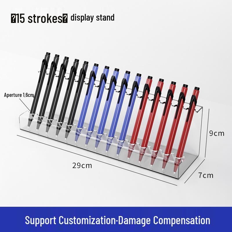 Clear Acrylic Pen and Cosmetic Display Stand for Fountain Pens, Lipsticks, and Eyebrow Pencils