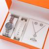 5Pcs/Set High Fashion Diamond-Encrusted Women'S Watch Small Fresh Retro Simple Watch Women'S Bracelet Set