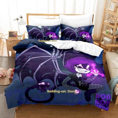 Juego de Ropa de Cama de Drones Asesinos Dibujos Animados Anime Juego de Tres Piezas Dormitorio Adulto Niño Trajes de Tres Piezas Sábanas de Cama Kawaii 3D Tamaño Queen