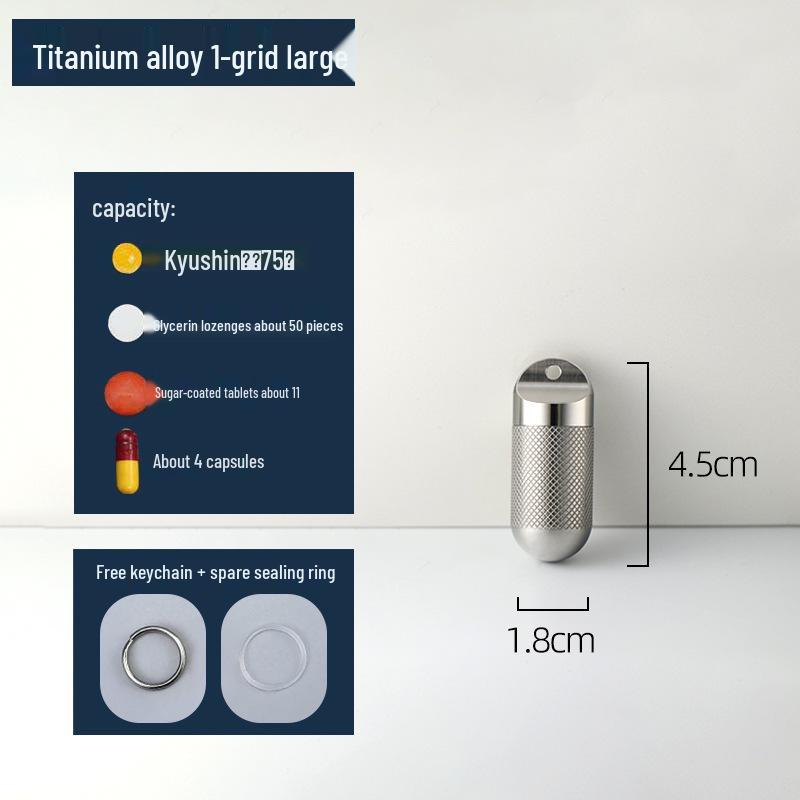 Compact Titanium Non-slip Pill Box - Multi-compartment, Waterproof, Moisture-proof, Perfect for On-the-go Storage