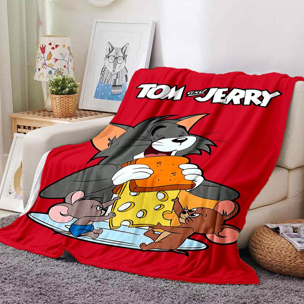 

1pc Tom and Jerry Flannel Blanket Soft Warm Throw for Home, Office, Travel, All-Season Cozy Bedding GiftL1029 80cmx120cm(31inx47in)