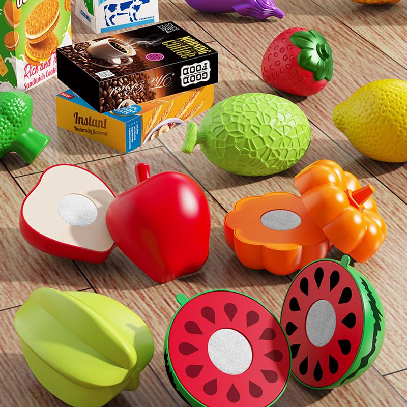 Shopping Cart Toy 33Pcs Kids Baby Children Trolley Game Market Toys Pretend Toys Children Birthday Gift