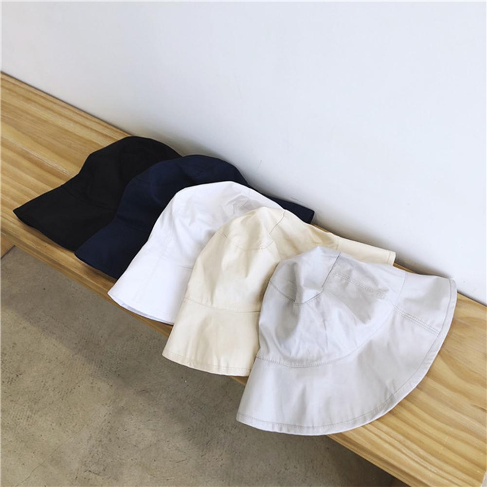 Women Summer Solid Color Large Edge Breathable UV Protection Fisherman Hats