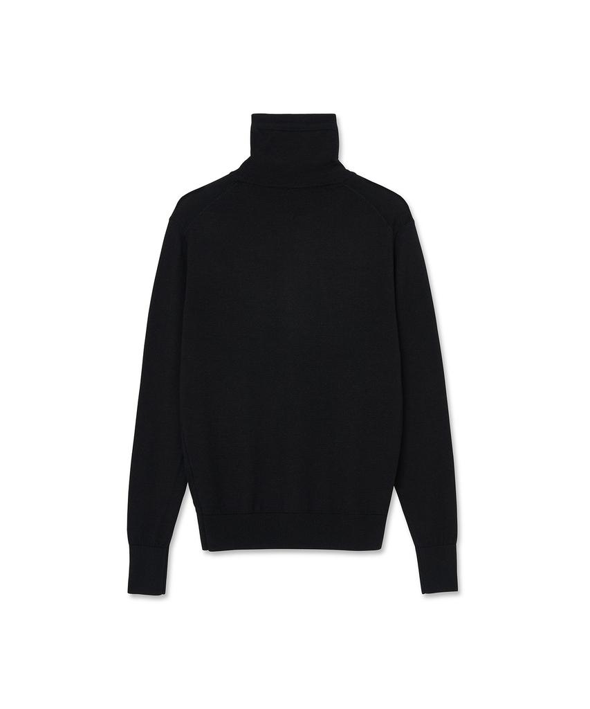 IOLO String Wool Silk Turtleneck_Black