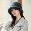 Winter Hat Women's Bucket Hat Striped Fashion Versatile Basin Hat Thickened Thermal Hat Hat for Women, Autumn Winter Versatile Warm Cold Weather Cap